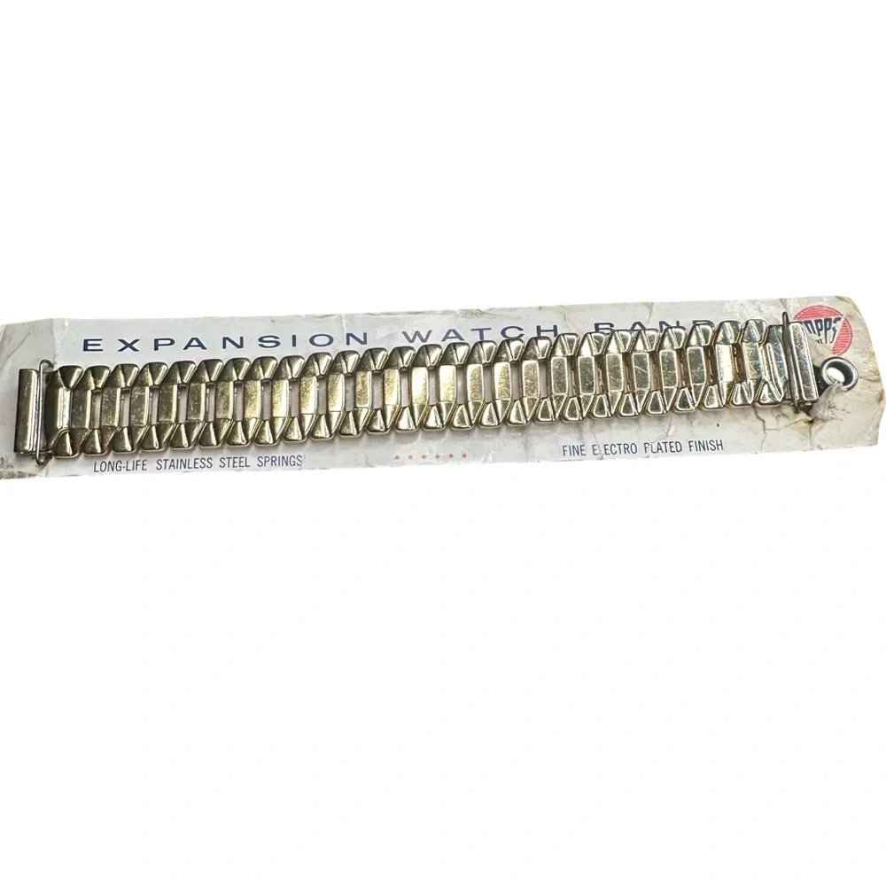 Vintage Speidel Gold Tone Expansion Watch Band NOS on Card USA